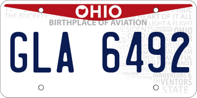 OH license plate GLA6492