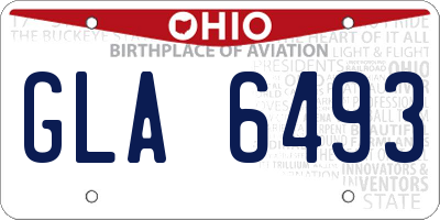 OH license plate GLA6493