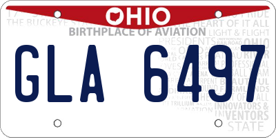 OH license plate GLA6497