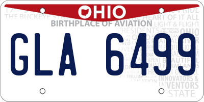 OH license plate GLA6499