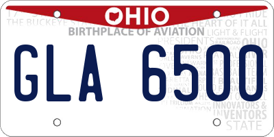 OH license plate GLA6500