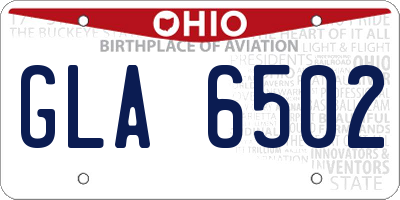 OH license plate GLA6502