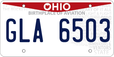 OH license plate GLA6503