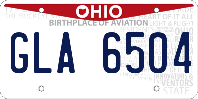 OH license plate GLA6504