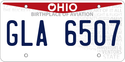 OH license plate GLA6507