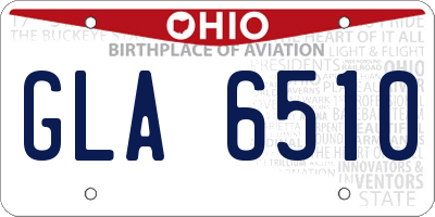 OH license plate GLA6510