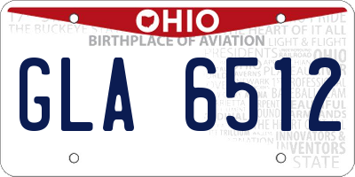 OH license plate GLA6512