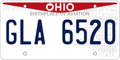 OH license plate GLA6520