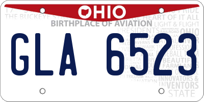 OH license plate GLA6523