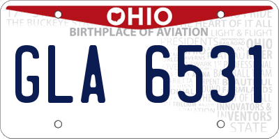 OH license plate GLA6531
