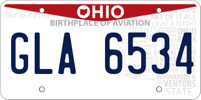 OH license plate GLA6534