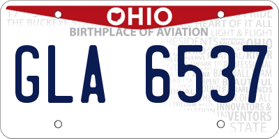 OH license plate GLA6537