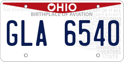 OH license plate GLA6540