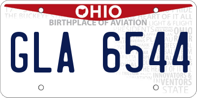 OH license plate GLA6544