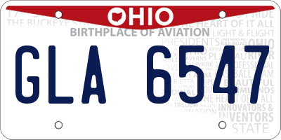 OH license plate GLA6547