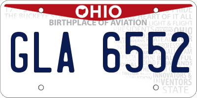OH license plate GLA6552