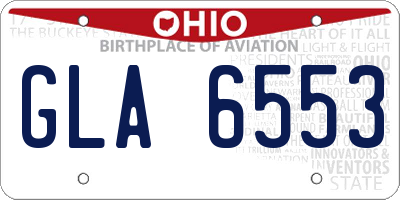 OH license plate GLA6553