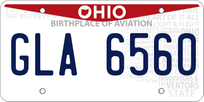 OH license plate GLA6560