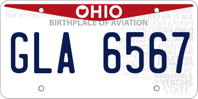 OH license plate GLA6567