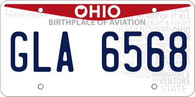 OH license plate GLA6568