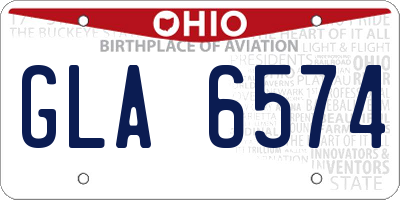 OH license plate GLA6574