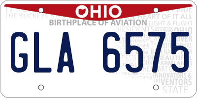 OH license plate GLA6575