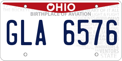 OH license plate GLA6576