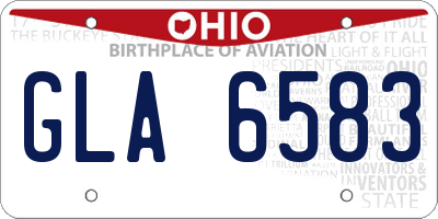 OH license plate GLA6583