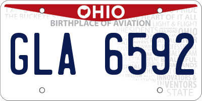 OH license plate GLA6592