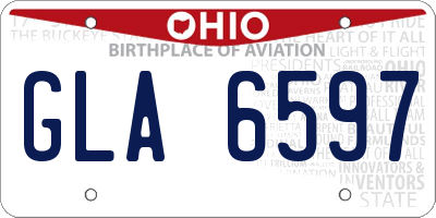 OH license plate GLA6597