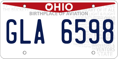 OH license plate GLA6598