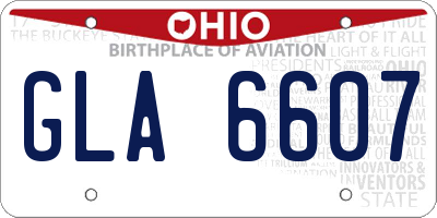 OH license plate GLA6607