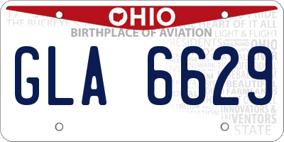 OH license plate GLA6629