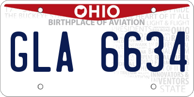 OH license plate GLA6634