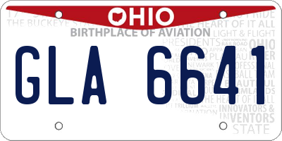 OH license plate GLA6641