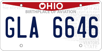 OH license plate GLA6646