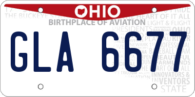 OH license plate GLA6677