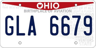 OH license plate GLA6679