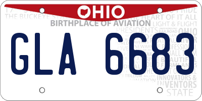 OH license plate GLA6683