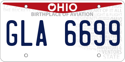 OH license plate GLA6699