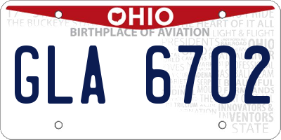 OH license plate GLA6702