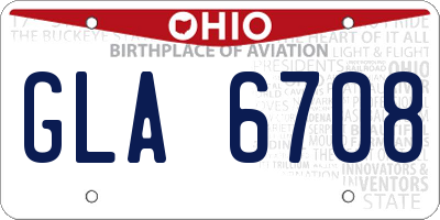OH license plate GLA6708