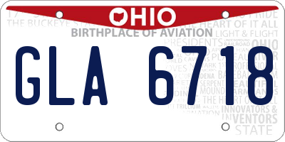 OH license plate GLA6718