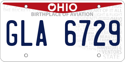 OH license plate GLA6729