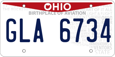 OH license plate GLA6734