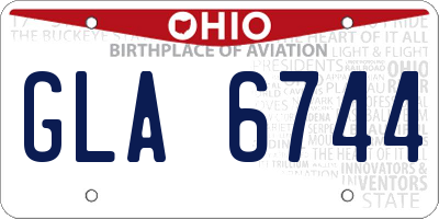 OH license plate GLA6744
