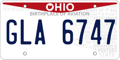 OH license plate GLA6747