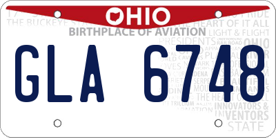 OH license plate GLA6748