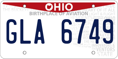 OH license plate GLA6749