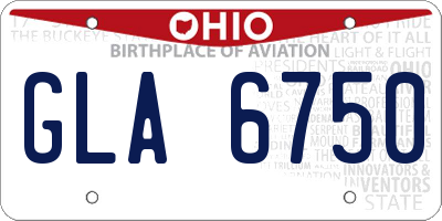 OH license plate GLA6750